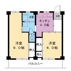 2DK denah lantai Village House Shinkai di Ogaki-shi