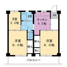 3DK denah lantai Village House TOKURA di Suntou-gun