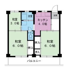 Sơ đồ phòng 3DK của Village House Shimosugaike ở Anjo-shi