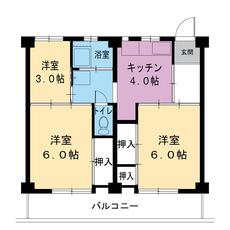 3DK denah lantai Village House Shimosugaike di Anjo-shi