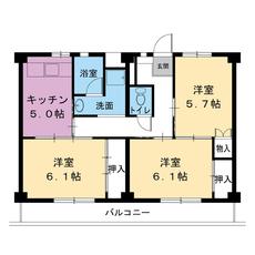 Planta 3DK Village House Shimosugaike em Anjo-shi