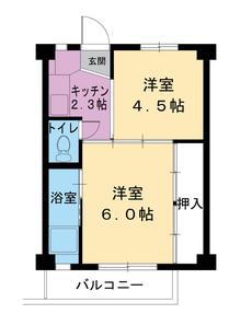 高浜市ビレッジハウス高取の間取り図2K