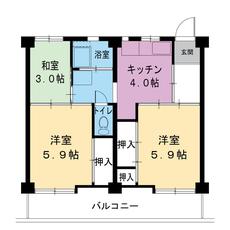 犬山市ビレッジハウス羽黒の間取り図3DK