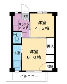 2K denah lantai Village House Suecho di Mizunami-shi