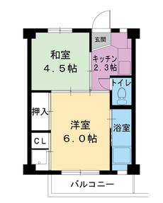 小矢部市ビレッジハウス小矢部の間取り図2K