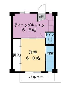 四日市市ビレッジハウス坂部ヶ丘の間取り図1DK