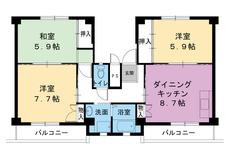 3DK denah lantai Village House Ishinomaki di Toyohashi-shi