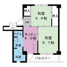 2K denah lantai Village House Daito 2 di Kakegawa-shi