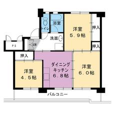 3DK denah lantai Village House Omaezaki di Omaezaki-shi