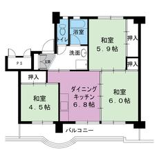 3DK floorplan of Village House Ooike in Kani-shi