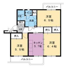 稲沢市ビレッジハウス井之口の間取り図3DK