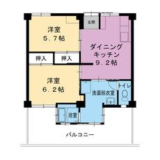 2LDK denah lantai Village House Kisabe di Katano-shi