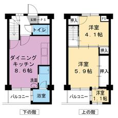 2LDK floorplan of Village House Shoshadai in Himeji-shi