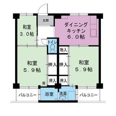 3DK denah lantai Village House Nomura di Nishiwaki-shi