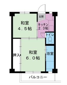 姫路市ビレッジハウス今在家の間取り図2K