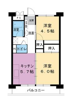 Amagasaki-shi मा Village House Minami Shimizu Tower को 2DK फ्लोरप्लान