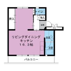 1LDK denah lantai Village House Fukusaki di Kanzaki-gun
