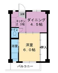 倉敷市ビレッジハウス水島の間取り図1DK