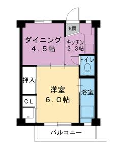 Sơ đồ phòng 1DK của Village House Agenogi ở Matsue-shi