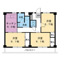 3DK Kokuraminami-ku ရှိ Village House Numakoyanagi ၏ အခန်းဖွဲ့စည်းပုံ