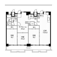 3LDK denah lantai Village House Ichinomiya Tower di Ichinomiya-shi
