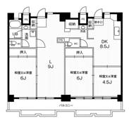 一宮市ビレッジハウス一宮タワーの間取り図3LDK