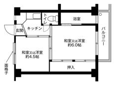 Sơ đồ phòng 1DK của Village House Imazaike ở Himeji-shi