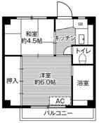 2K floorplan of Village House Maruyama in Funabashi-shi