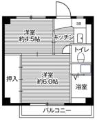 横須賀市ビレッジハウス公郷の間取り図2K