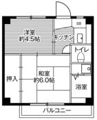 横須賀市ビレッジハウス不入斗の間取り図2K