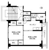 南砺市ビレッジハウス福光の間取り図2K