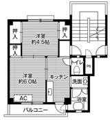 2K floorplan of Village House Kannabe Dai 2 in Fukuyama-shi