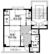 2K floorplan of Village House Ooshima in Hiratsuka-shi