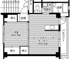 倉吉市ビレッジハウス米田の間取り図1LDK