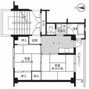 2K floorplan of Village House Kuga in Iwakuni-shi