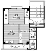 2K floorplan of Village House Osaka Tsurumachi in Taisho-ku