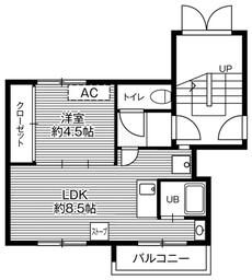 豊平区ビレッジハウス福住の間取り図1LDK