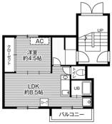 豊平区ビレッジハウス福住の間取り図1LDK