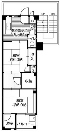 2DK floorplan of Village House Ageo in Ageo-shi
