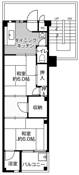 2DK floorplan of Village House Ageo in Ageo-shi