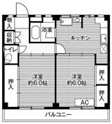 2DK floorplan of Village House Negishi in Kawaguchi-shi