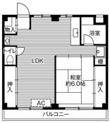 鎌ケ谷市ビレッジハウス鎌ヶ谷の間取り図1LDK