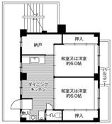 2DK floorplan of Village House Futawa in Funabashi-shi