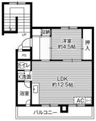 1LDK floorplan of Village House Kotoni Dai 2 in Nishi-ku