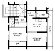 Sơ đồ phòng 2DK của Village House Matoba ở Minami-ku