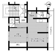 1LDK floorplan of Village House Kamiwajiro in Higashi-ku