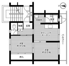 掛川市ビレッジハウス大須賀の間取り図2DK