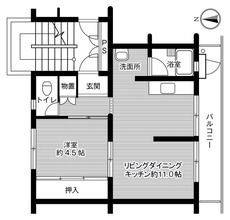 1LDK floorplan of Village House Kuremo in Isahaya-shi