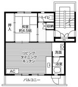 1LDK floorplan of Village House Saruhashi in Otsuki-shi