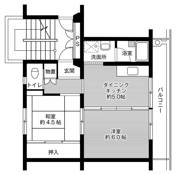 成田市ビレッジハウス成田の間取り図2DK
